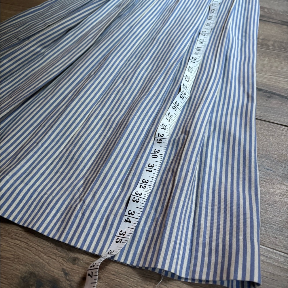 Vintage Prophecy Blue White Stripe Pleated Long Skirt 28” Waist Small Maxi USA - Picture 9 of 10